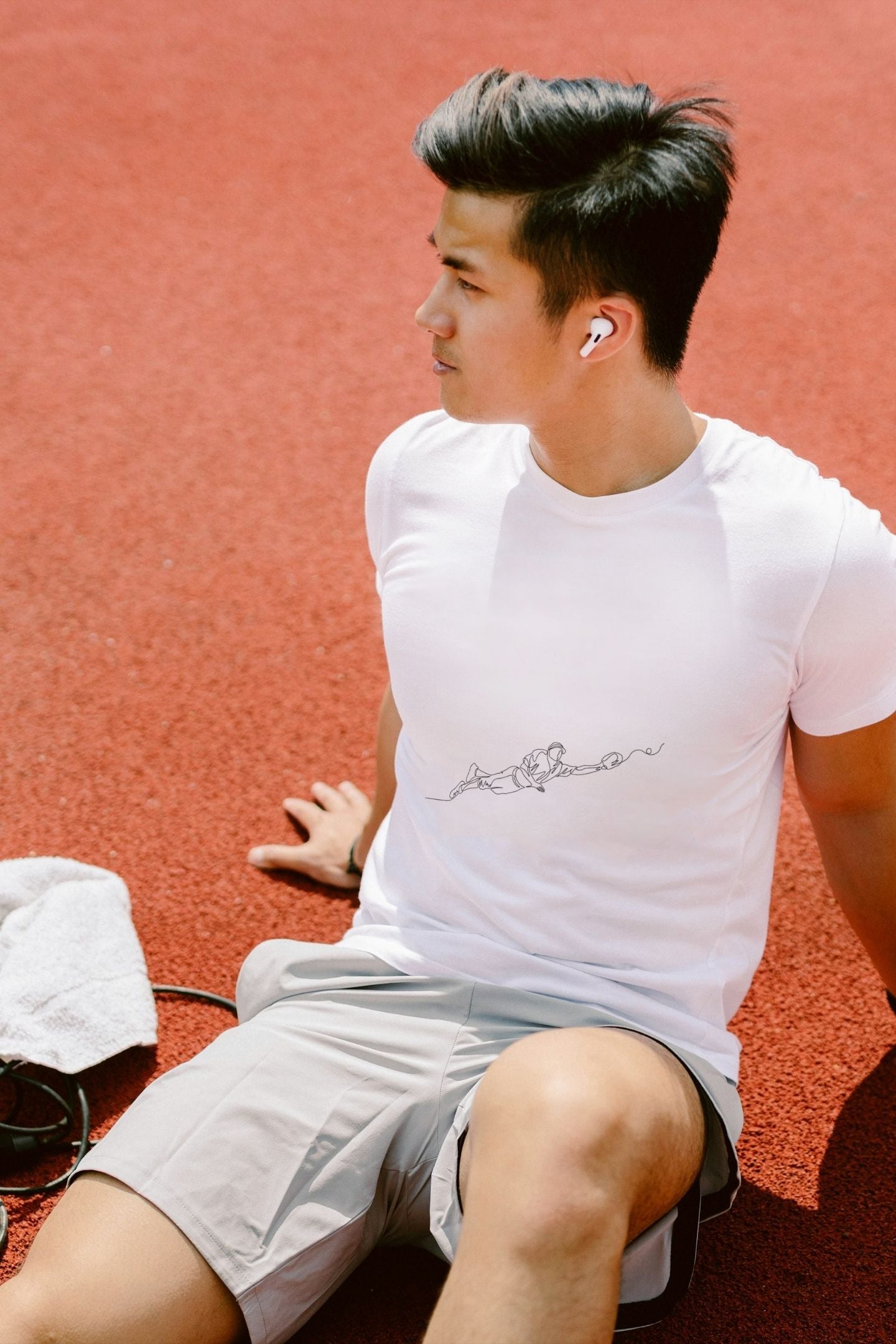 'Athleticism' Classic round neck half sleeves cotton T-shirts.