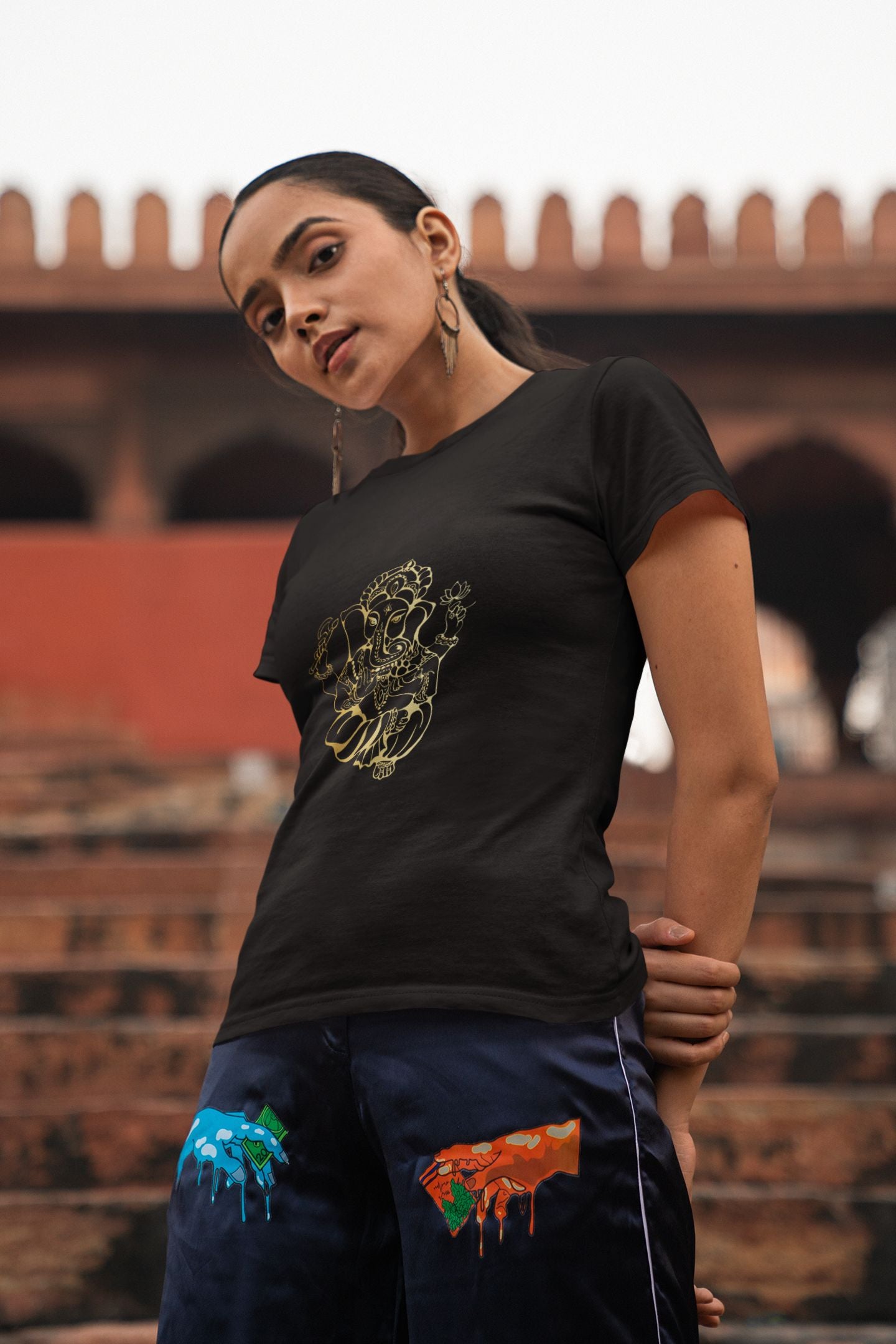 Lord Ganesh Classic round neck half sleeves cotton T-shirts.