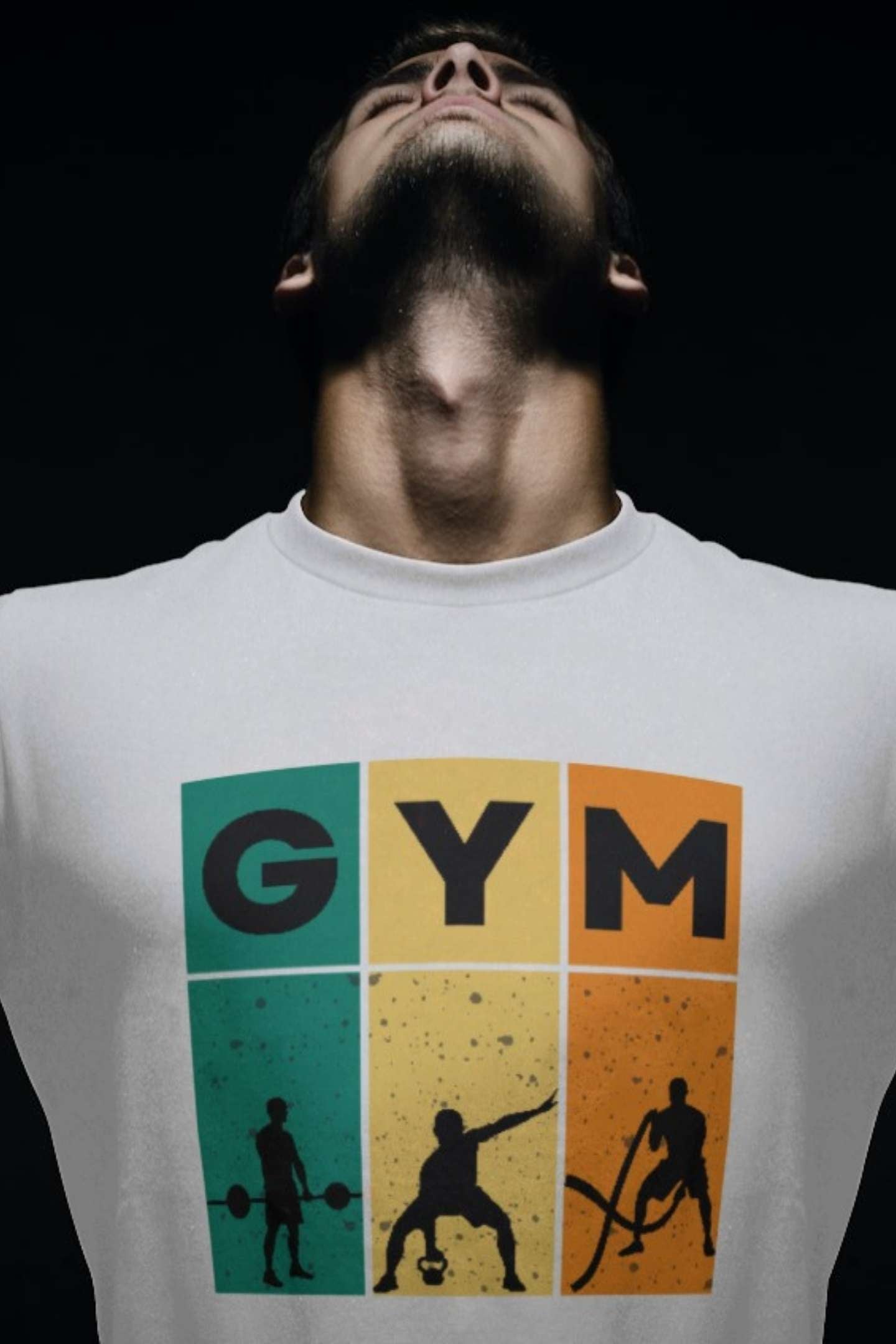 "GYM" Classic round neck half sleeves cotton T-shirts.