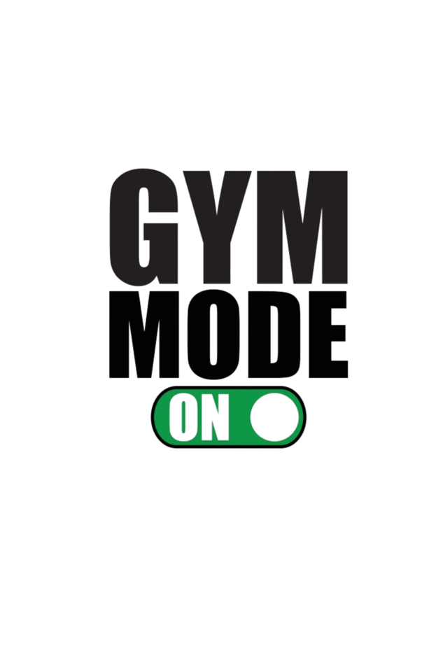 "Gym Mode On" Classic Round Neck Cotton T-Shirt with Half Sleeves.