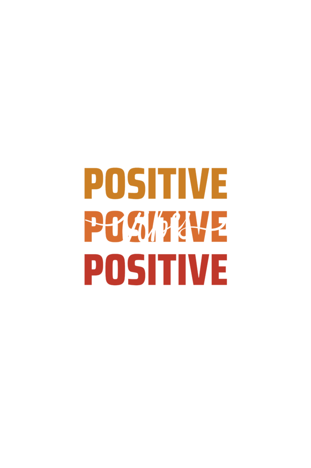 'Positive Vibes' Classic round neck half sleeves cotton T-shirts.