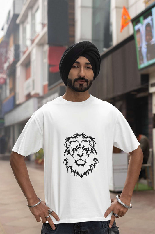 Lion Classic round neck half sleeves cotton T-shirts.