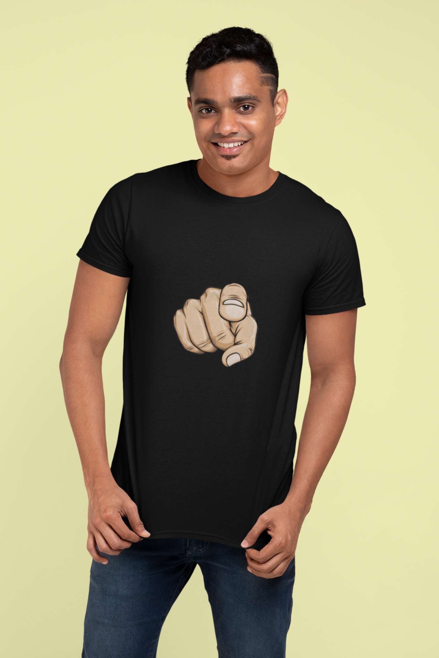 Finger Classic round neck half sleeves cotton T-shirts.