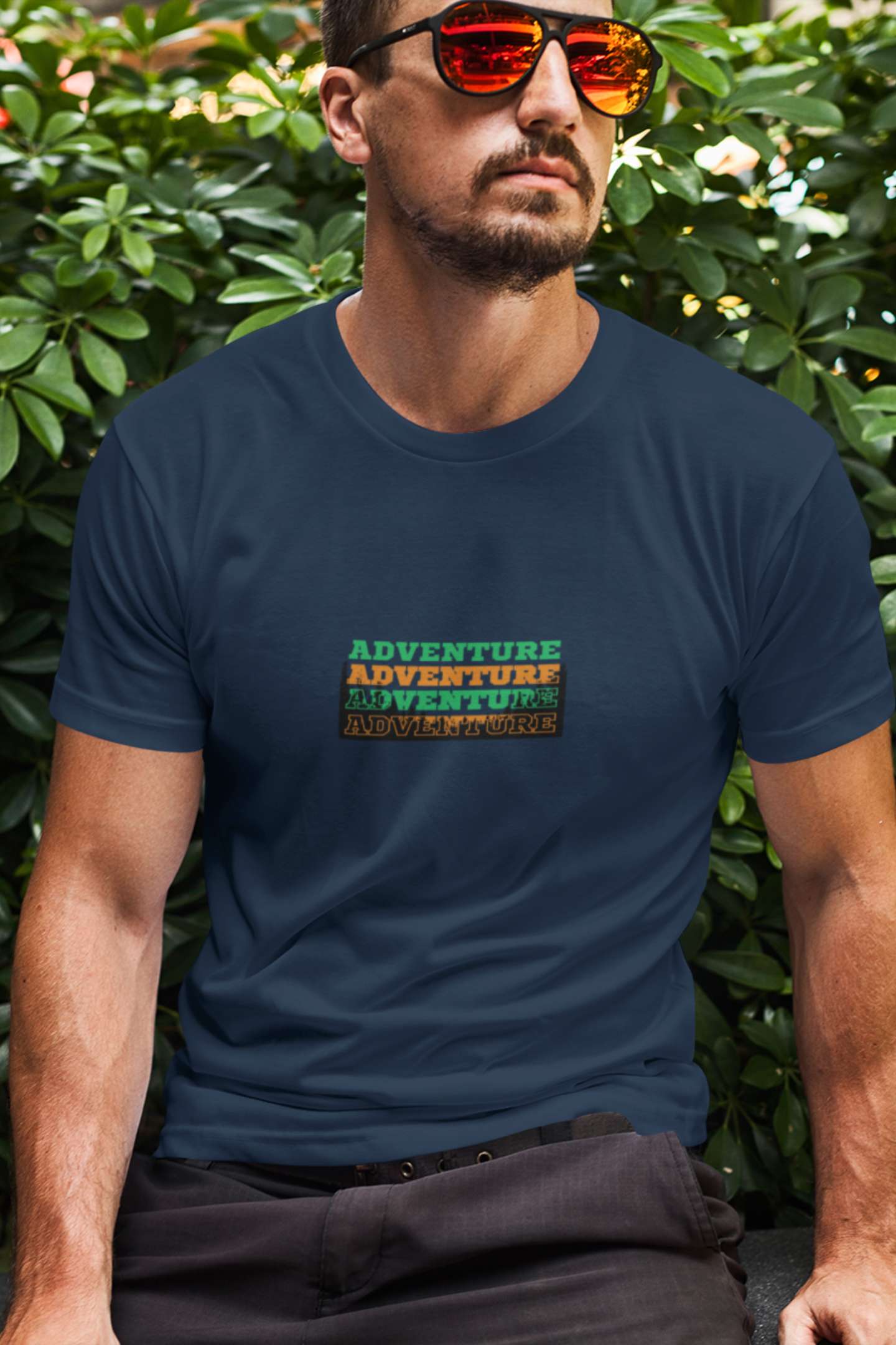 "Adventure" Classic round neck half sleeves cotton T-shirts.