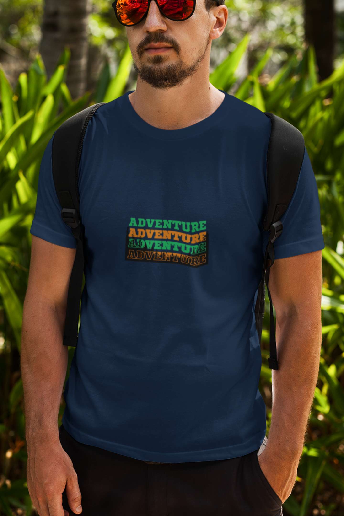 "Adventure" Classic round neck half sleeves cotton T-shirts.