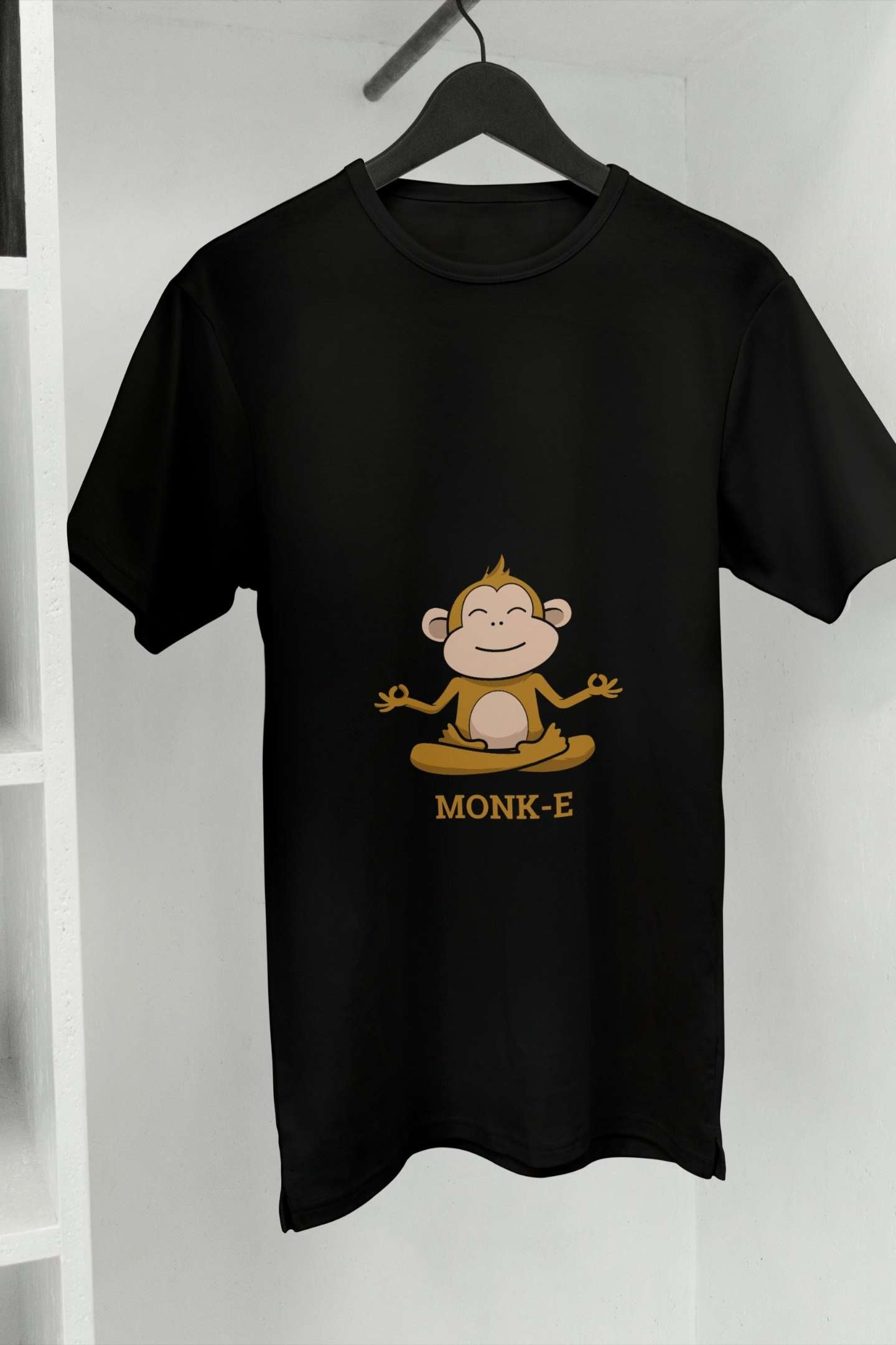 Monk-E Classic round neck half sleeves cotton T-shirts.