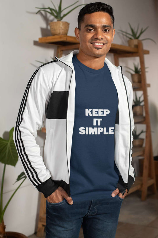 "Keep it simple." Classic round neck half sleeves cotton T-shirts.