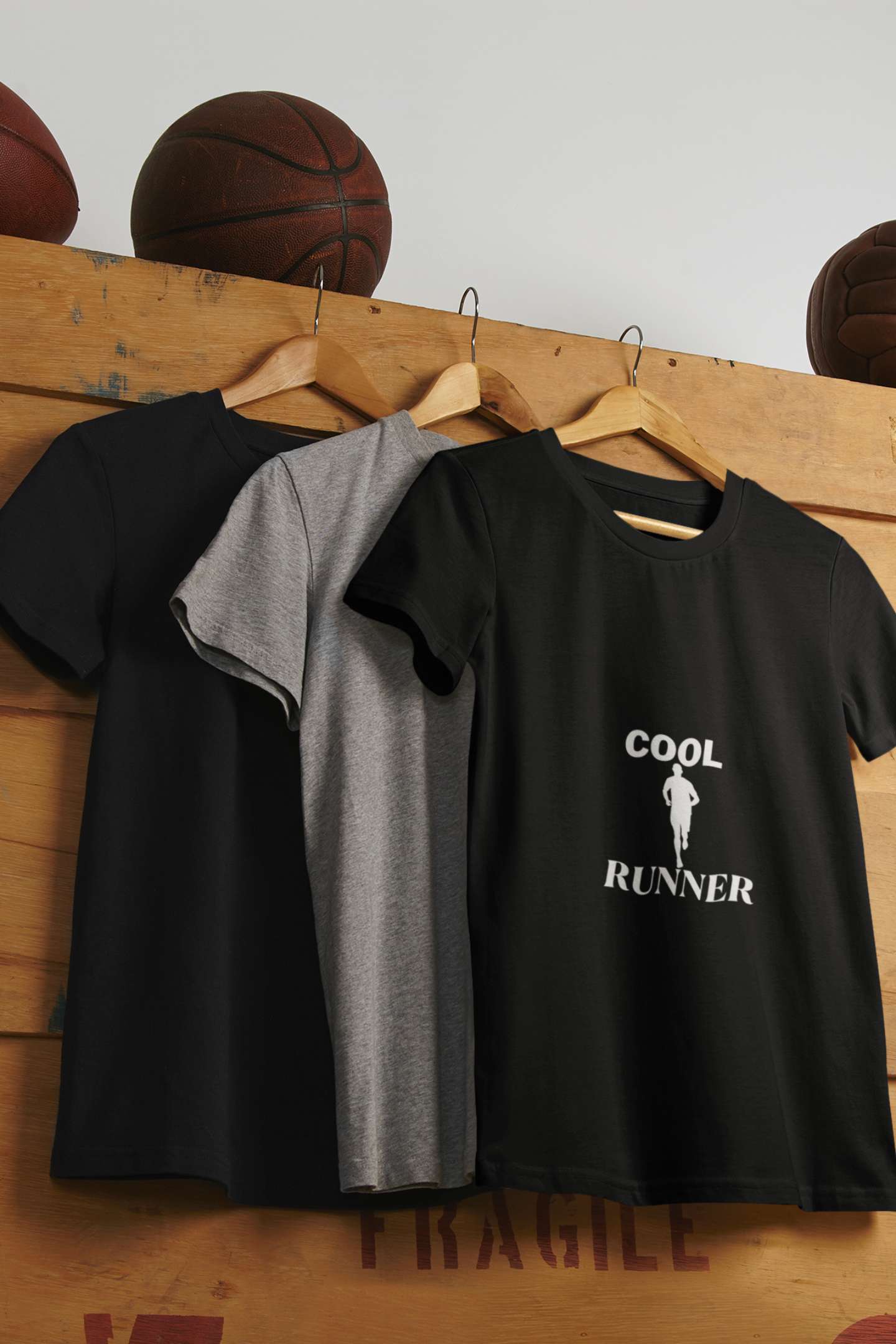 "Cool Runner" Classic round neck half sleeves cotton T-shirts.