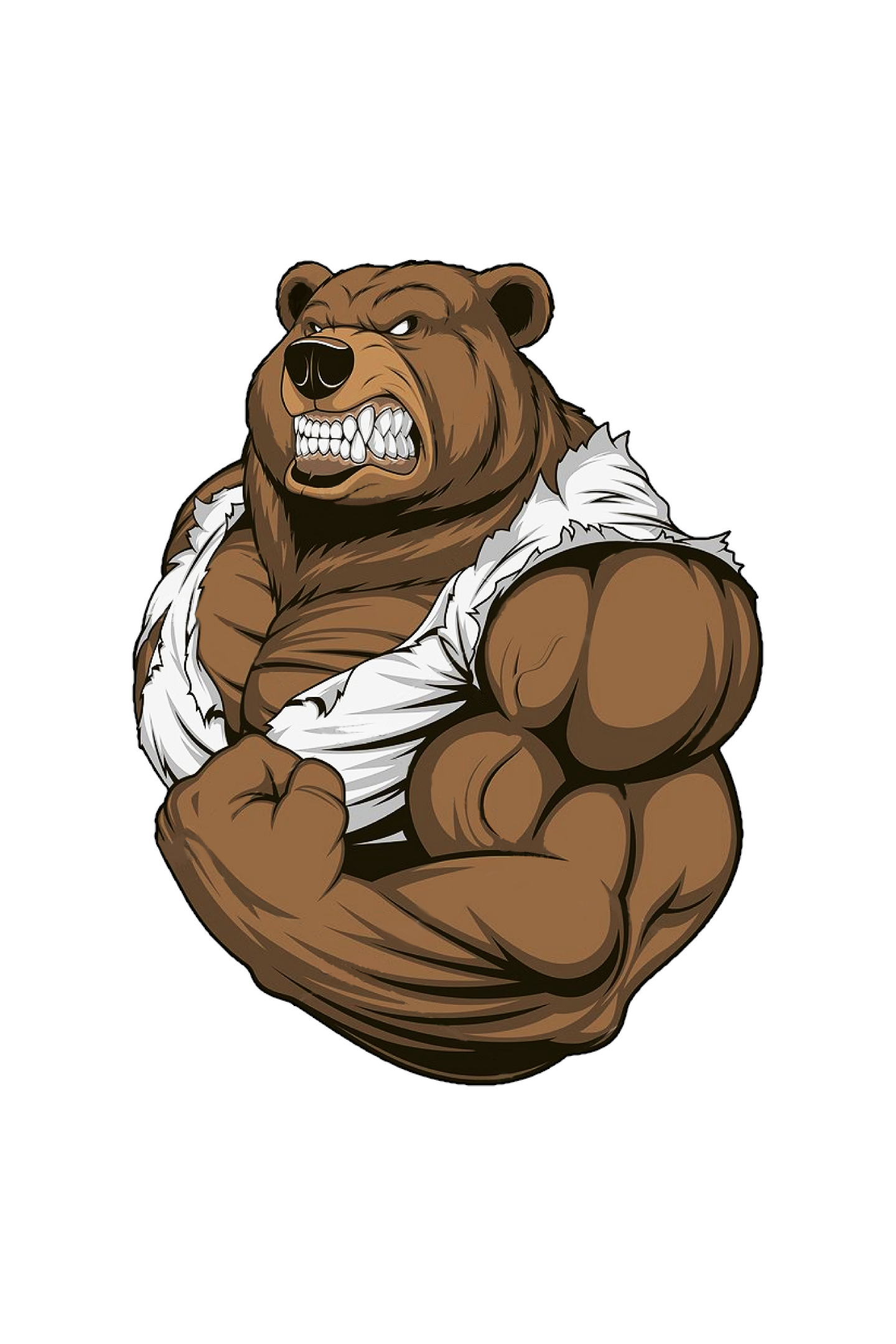 Bear Flexing Classic round neck half sleeves cotton T-shirts.