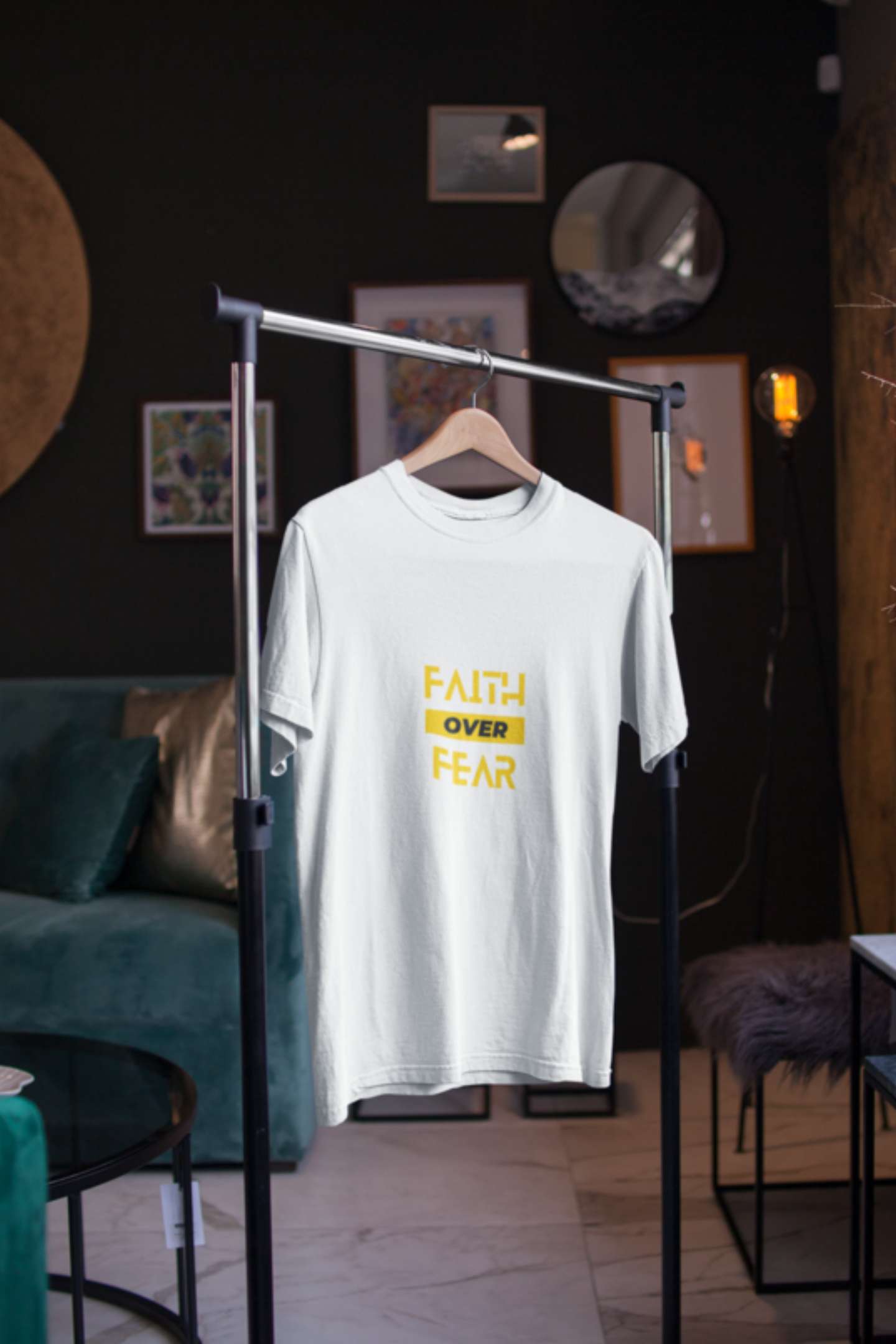 'Faith' Classic round neck half sleeves cotton T-shirts.