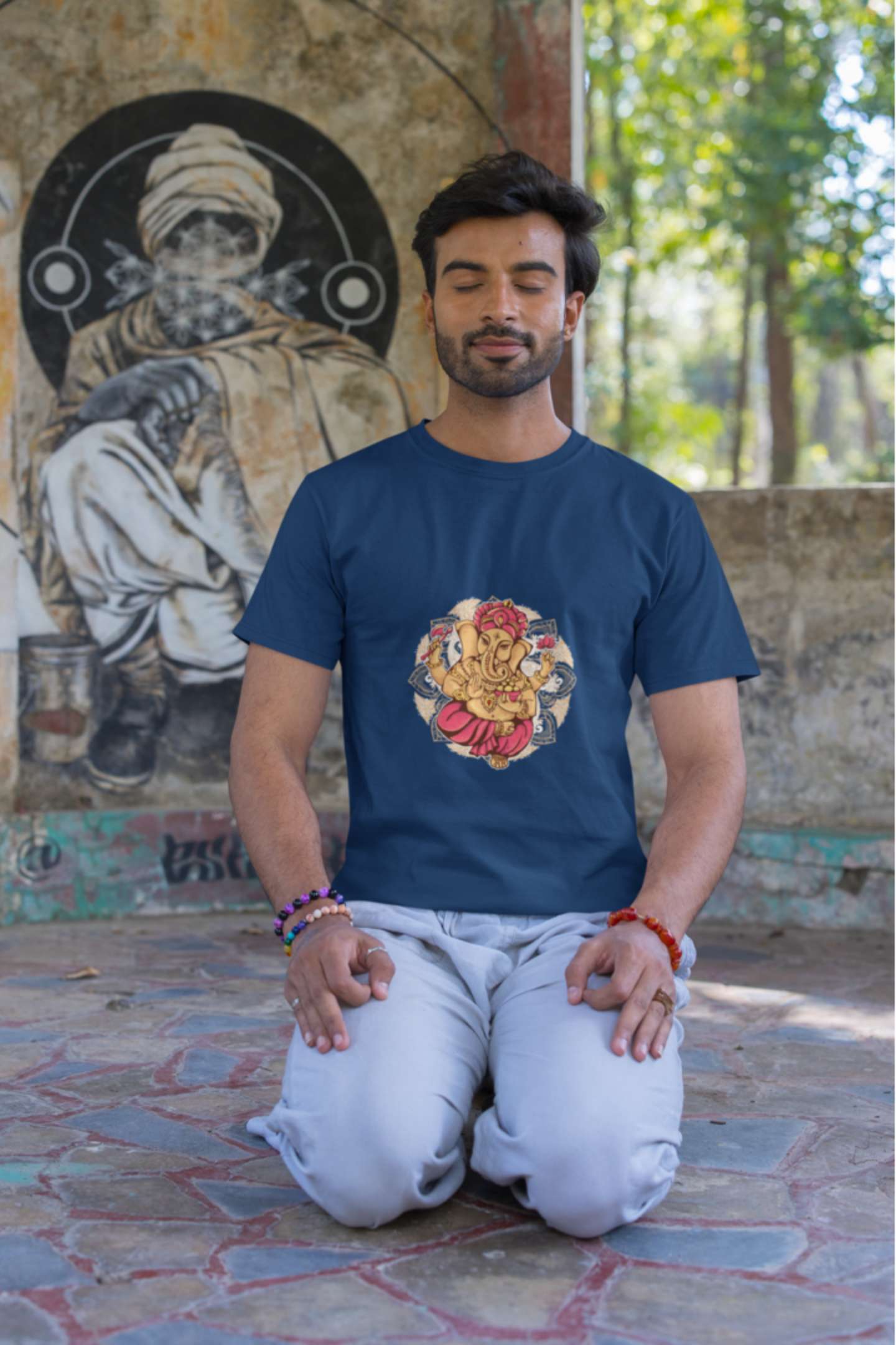 Lord Ganesh Classic Crew Neck Half Sleeve T-Shirt.