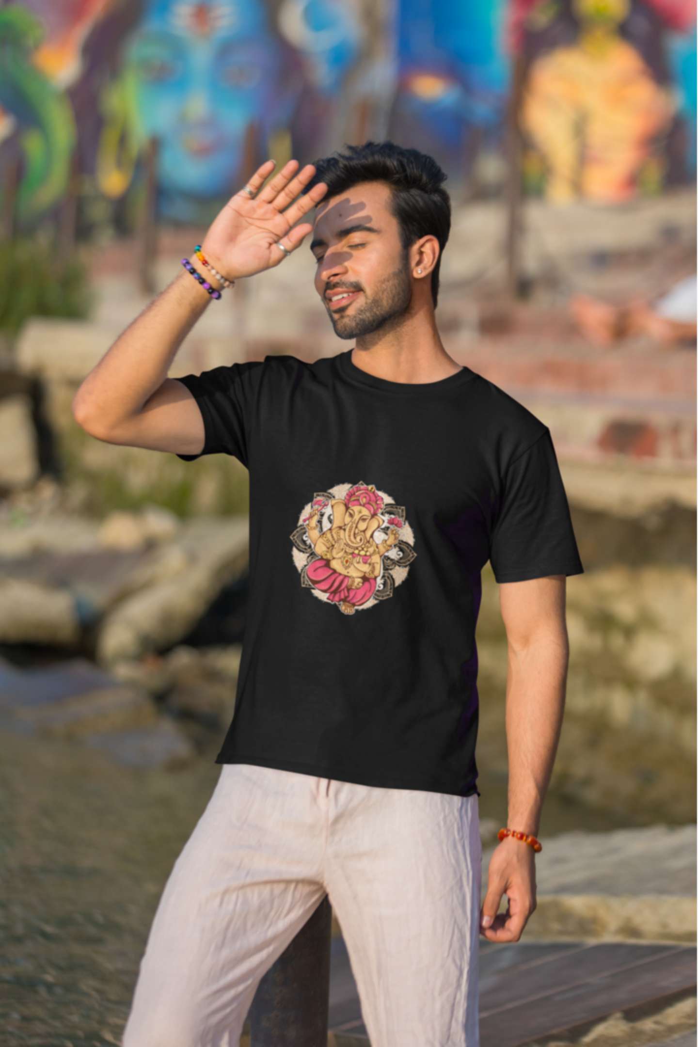 Lord Ganesh Classic Crew Neck Half Sleeve T-Shirt.