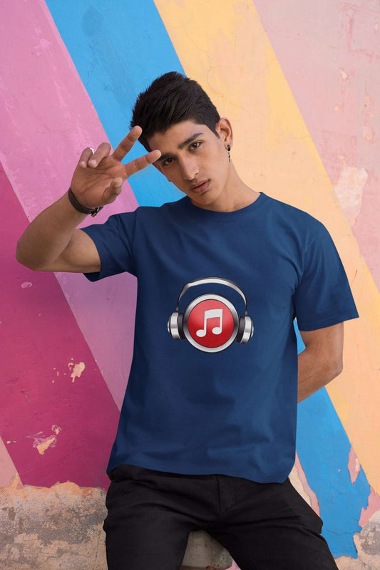 Music Classic round neck half sleeves cotton T-shirts.