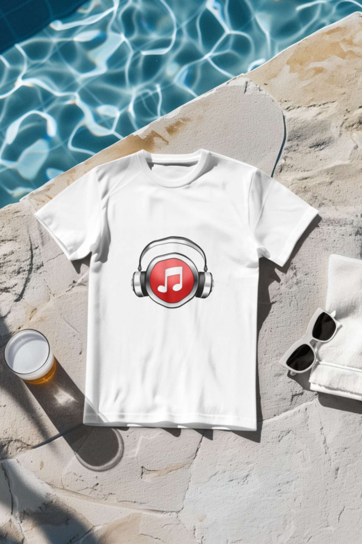 Music Classic round neck half sleeves cotton T-shirts.