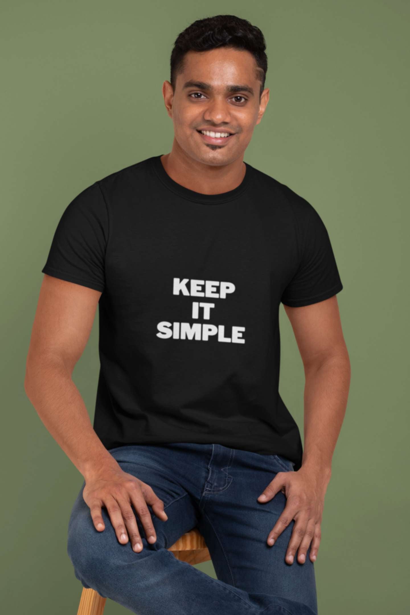 "Keep it simple." Classic round neck half sleeves cotton T-shirts.