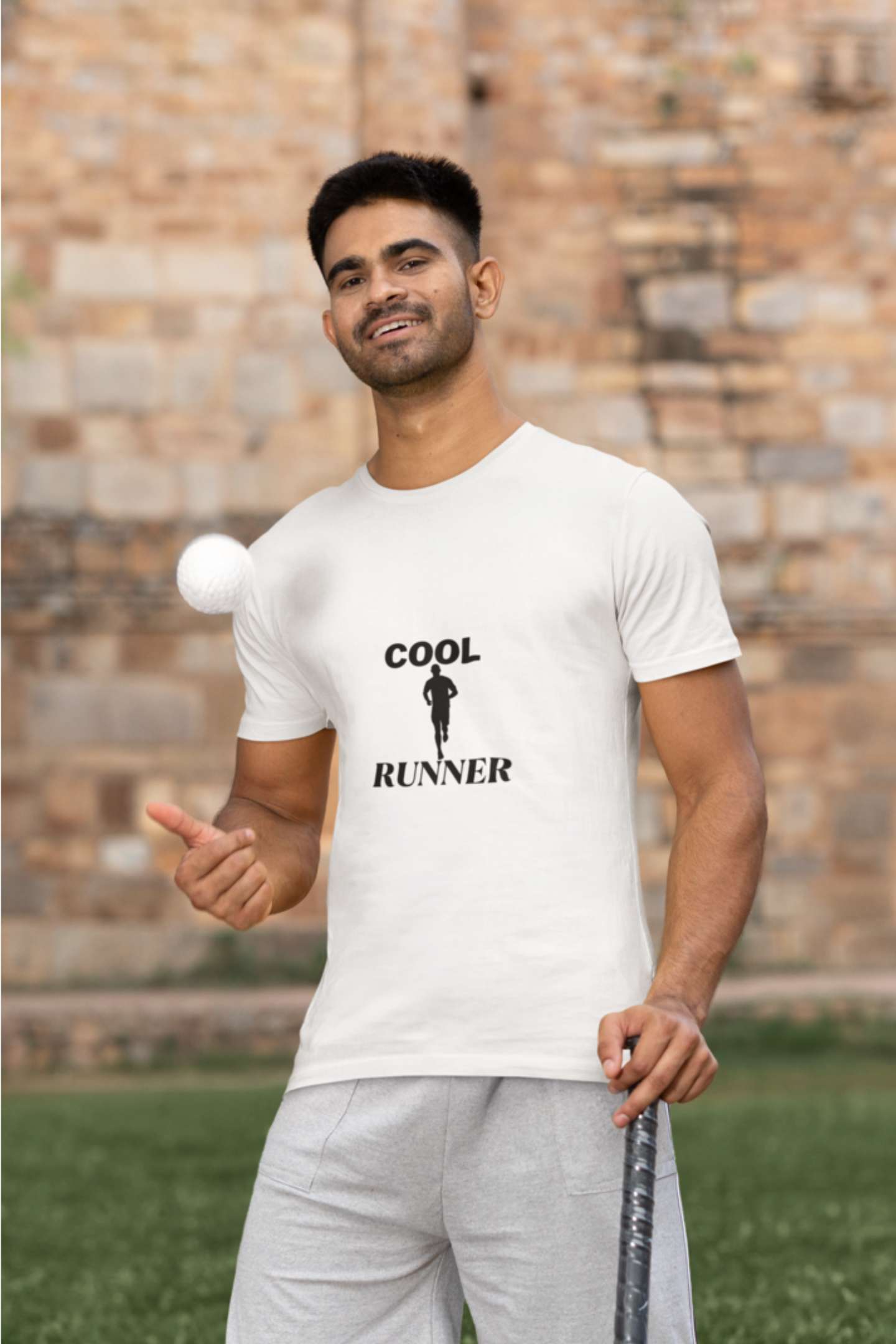 "Cool Runner" Classic round neck half sleeves cotton T-shirts.