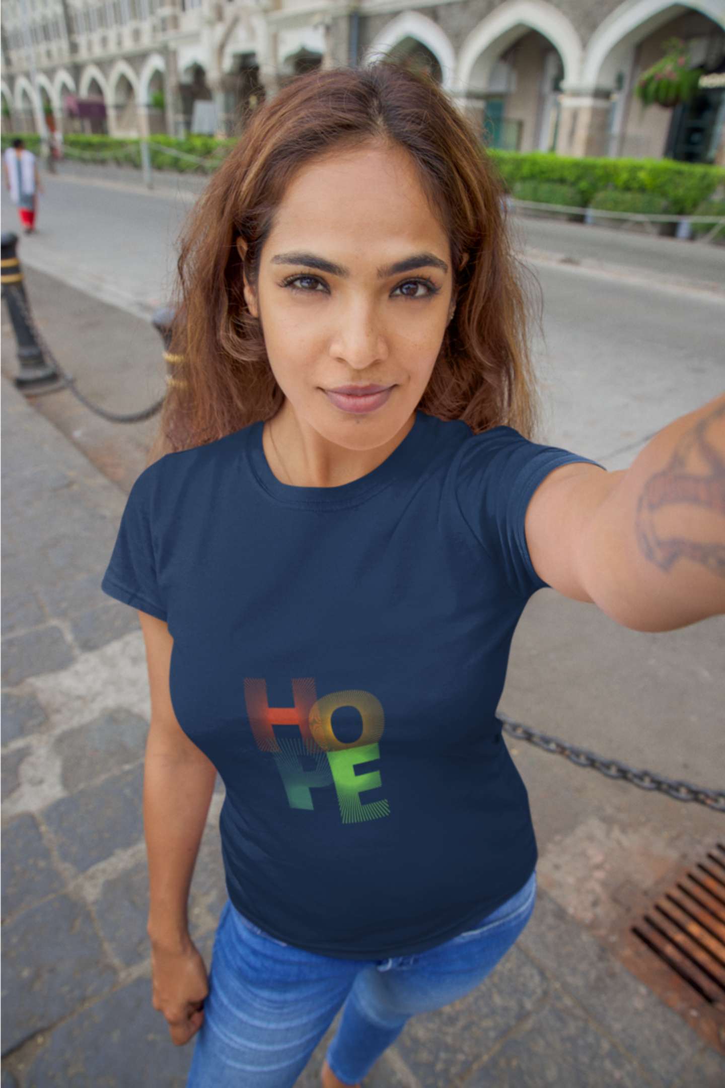 "Hope" Classic round neck half sleeves cotton T-shirts.