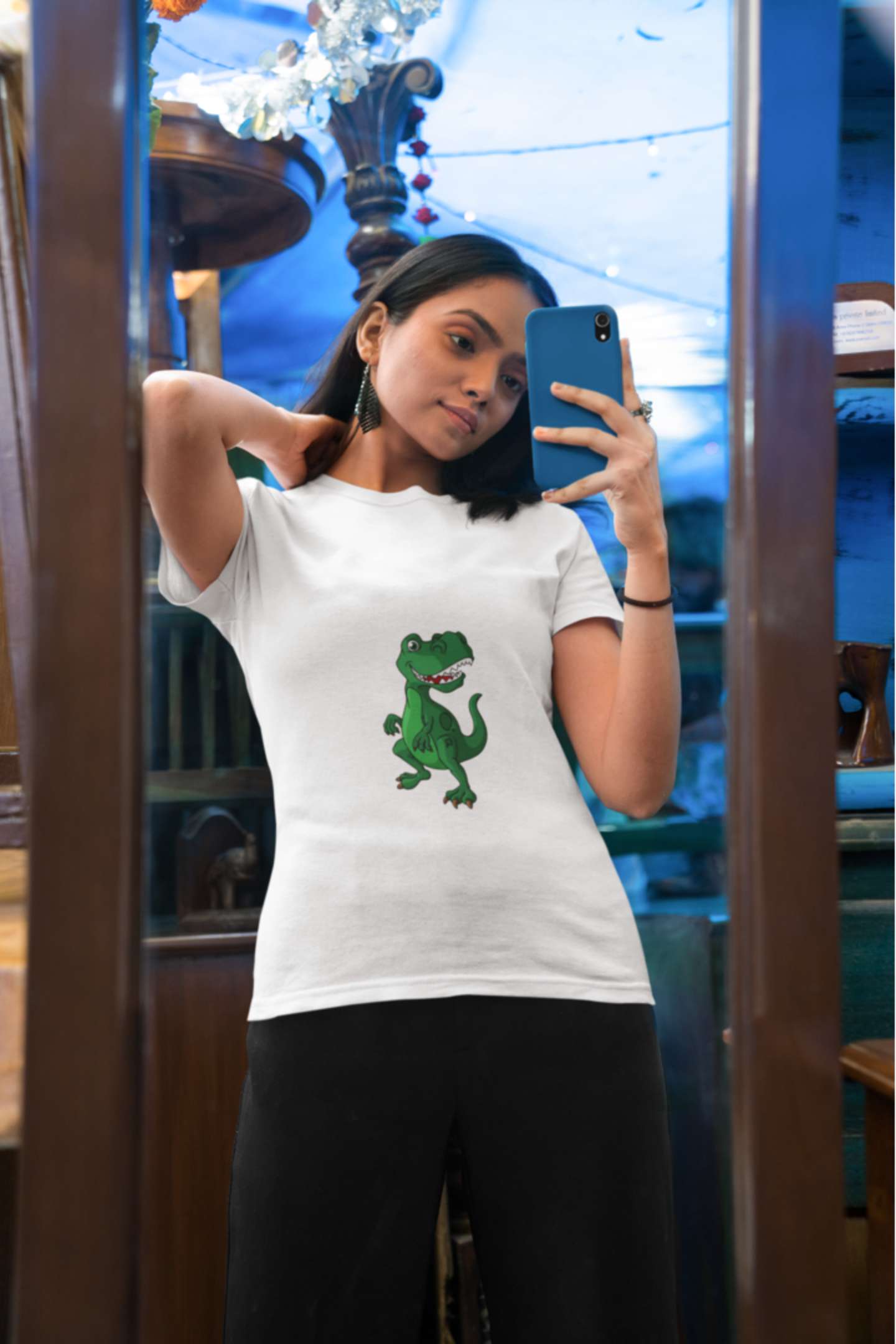 "T-rex" Classic round neck half sleeves cotton T-shirts.