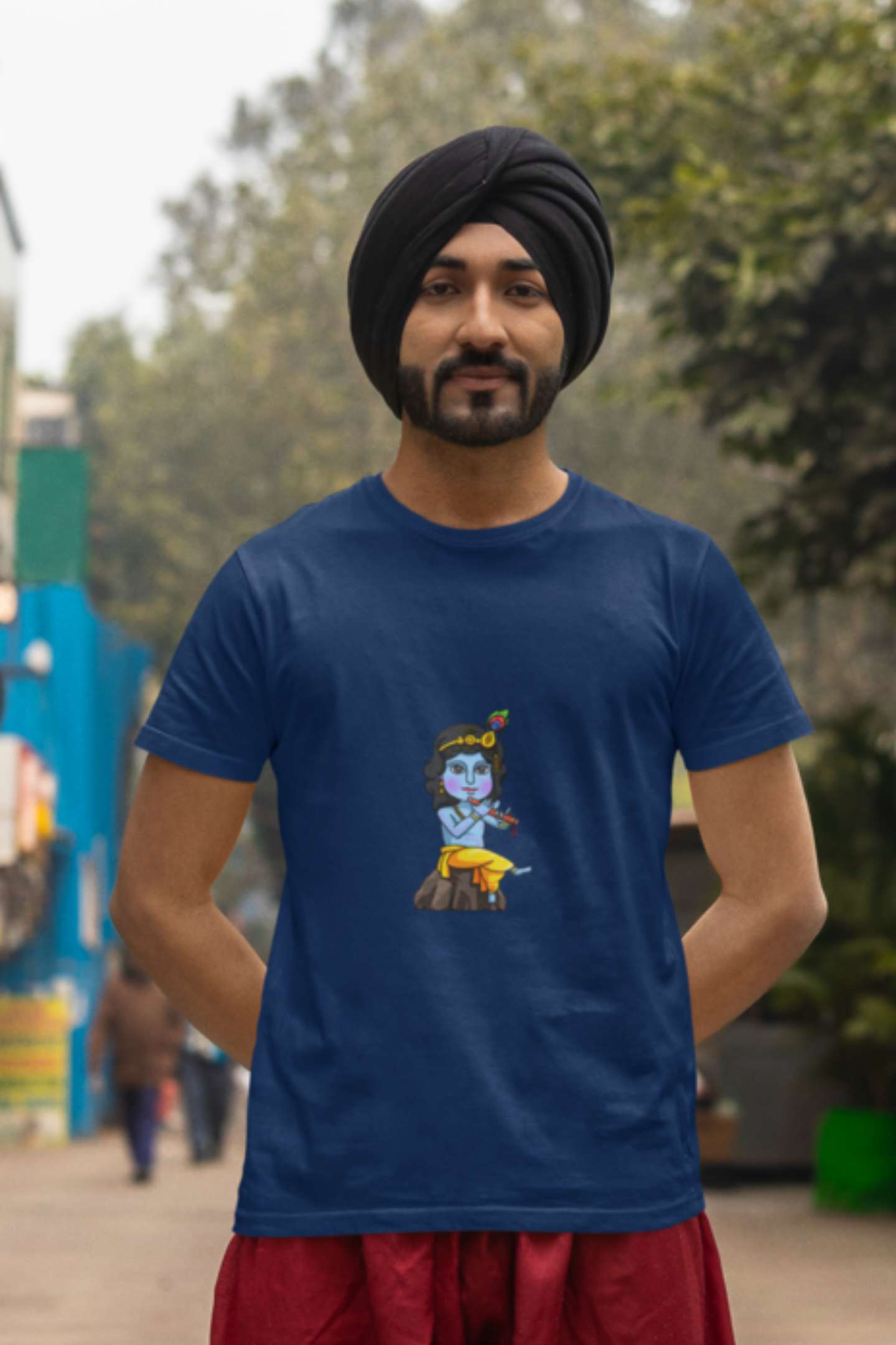 "Bal Krishna" Classic round neck half sleeves cotton T-shirts.