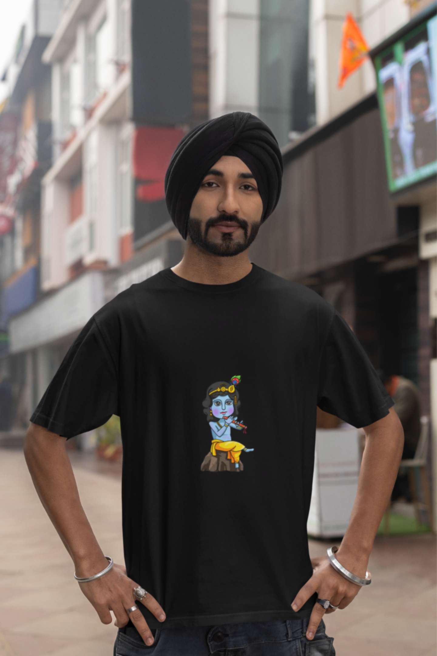 "Bal Krishna" Classic round neck half sleeves cotton T-shirts.